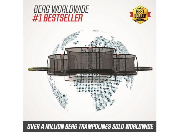 BERG Trampoline Champion InGround 380 Grå med sikkerhetsnett Deluxe 