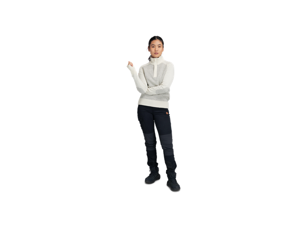 Tufte W Robin Low Half-Zip dame Høyhalset, komfortabel tykk ullgenser 