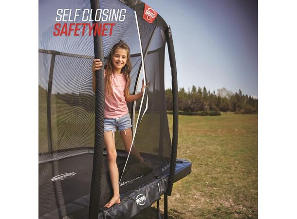 BERG Trampoline Elite 380 grå Med sikkerhetsnett Deluxe 