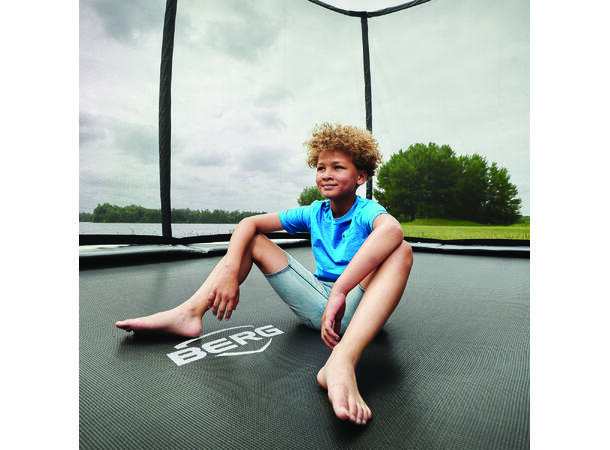 BERG Trampoline Elite 430 grå Med sikkerhetsnett Deluxe 