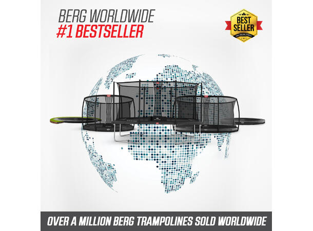 BERG Trampoline Favorit 380 sort Med sikkerhetsnett Comfort 