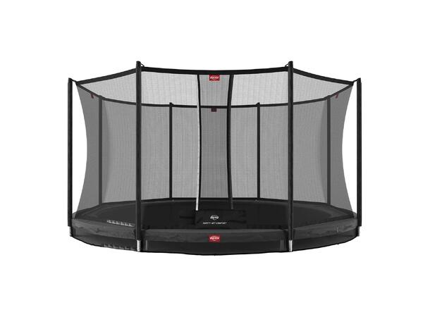 BERG Trampoline Favorit InGround 430 grå Med sikkerhetsnett Comfort 