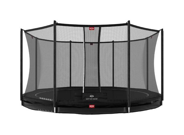 BERG TrampolineFavorit InGround 430 sort Med sikkerhetsnett Comfort 