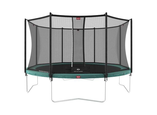 BERG Trampoline Favorit 380 grønn Med sikkerhetsnett Comfort 