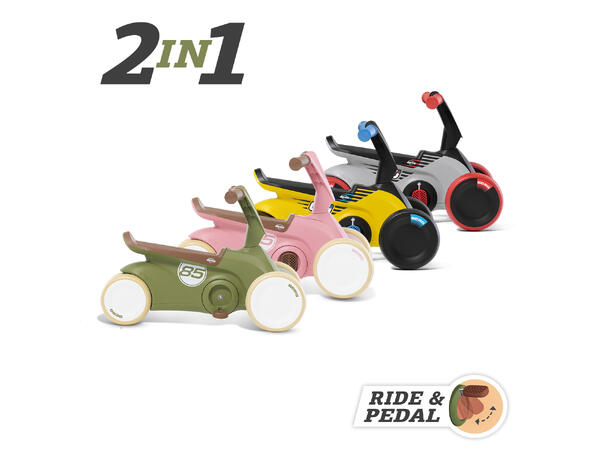 BERG GO² Retro Green gåbil Gåbil med pedaler for 10 til 30 mnd. 