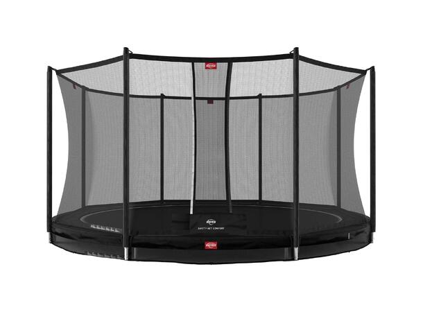 BERG TrampolineFavorit InGround 380 sort Med sikkerhetsnett Comfort 