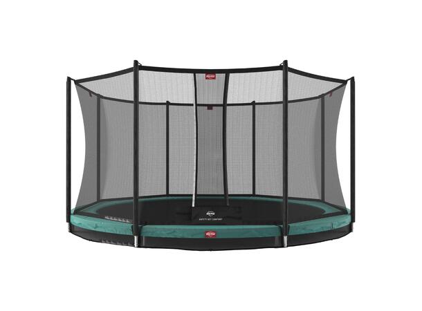 BERG Trampoline Favorit InGround 380 Grønn med sikkerhetsnett Comfort 