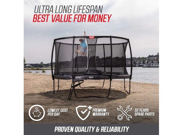 BERG Trampoline Grand Champion 520 grå Med sikkerhetsnett Deluxe 